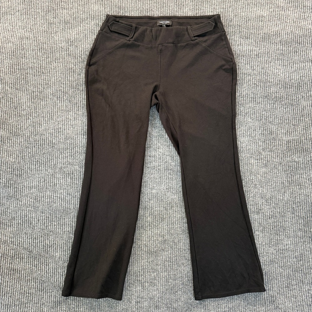 Sabrina Lauren New York Dress Pants Womens 1X Black Flare Leg Pull On Trousers